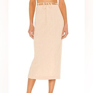 L’Academie Cindery Skirt in Sand Yellow, Size M